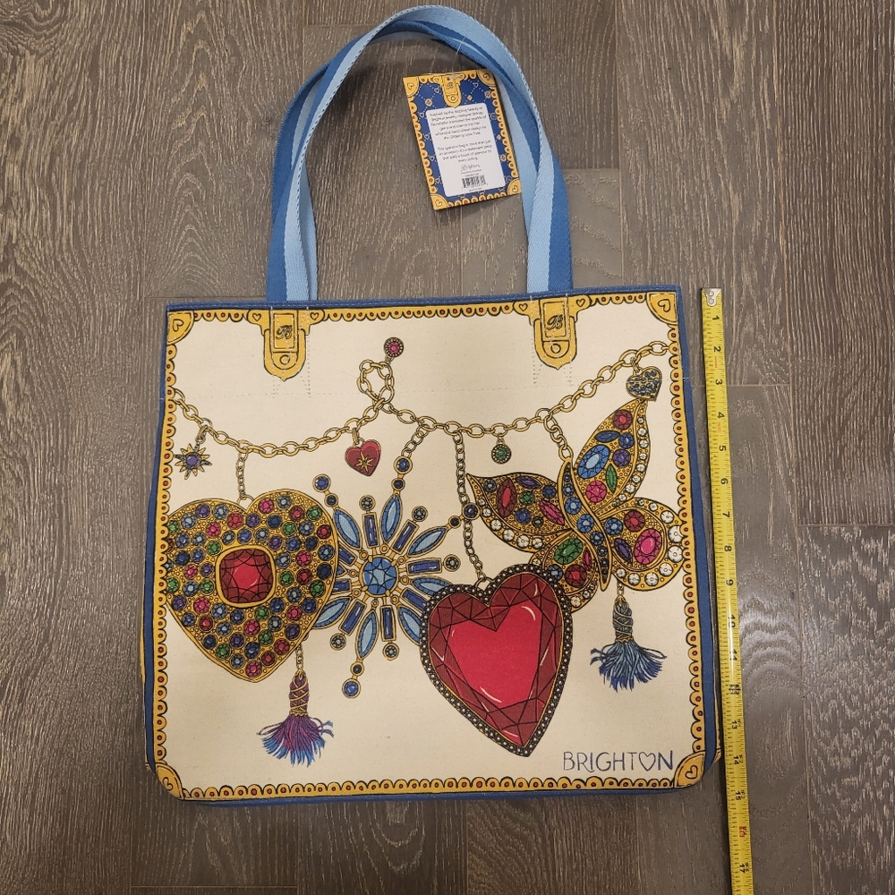 Brighton Colorful Glittering Heart Tote Bag New with Tags - Picture 13 of 16